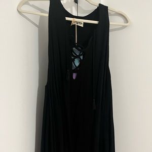 NWT Show Me Your Mumu - black mini dress with v neck string detail